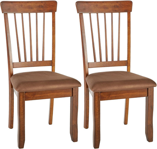 D199-01 Berringer 18" Rustic Dining Chair with Cushions, 2 Count, Light Brown