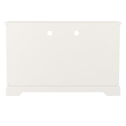 Traditional Wood Universal TV Stand for TV's up to 58" Flat Screen Living Room Entertainment Center, 52 Inch, White
