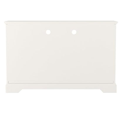 Traditional Wood Universal TV Stand for TV's up to 58" Flat Screen Living Room Entertainment Center, 52 Inch, White