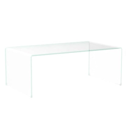 Tempered Glass Coffee Table for Living Room, Clear Center Table with 0.47 inch Tempered Glass, Transparent Modern Coffee Table