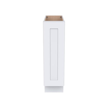 Shaker Style 9” Base Spice Rack Cabinet 1 Door, Soft-Close, Solid Wood Frame with Premium Dovetail Drawer Box – Versatile Storage for Kitchen Essentials (SK-White, 9" W x 24" D x 34.5" H)