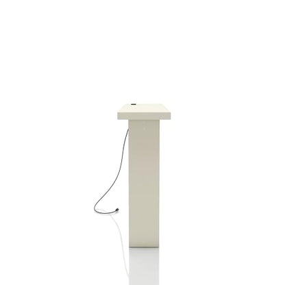 Elvis 32 inch Modern Wooden Console Table with Charging Station, USB Ports and Shelf, Behind Couch Furniture for Living Room, Entryway, Foyer, Hallway, Office, Soft White