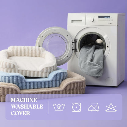 Cute Dog Bed Medium Size Dog, Orthopedic Waterproof Medium Pet Beds with Sides, High Back Non-Slip Bottom and Egg-Crate Foam Pet Couch Sofa with Washable Removable Cover, Grey