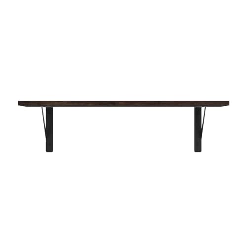 Wall Shelves, 23.6 x 7.9 x 6.1 Inch Floating Shelves for Wall, Easy-to-Install Wall Storage Ledges with Sturdy Metal Brackets for Living Room, Bathroom, Kitchen, Rustic Brown