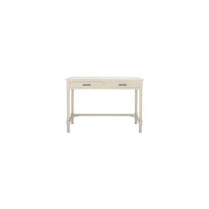 SAFAVIEH Home Collection Mckinlee Distressed White 2-Drawer Computer Table Office Desk Table