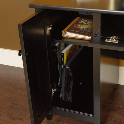Edge Water Computer Desk with Storage Drawers, Home Office Desk, in Estate Black