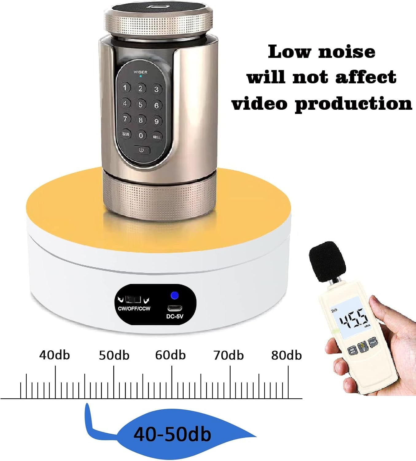 Electric Rotating Display Stand 360°Automatic Mute Photography Rotating Turntable Stand,Cup Display Turner Stand, Rotating Base for Glitter Tumblers Making Supplies Spinner, Record Video 16CM