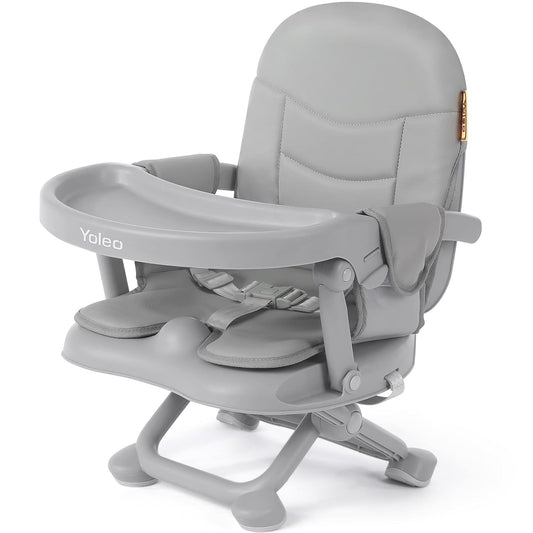 Baby High Chair Booster Seat for Dining Table, Adjustable Height Travel Foldable High Chairs with Tray