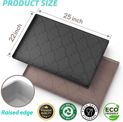 25" X 22" under Sink Mat Waterproof, Silicone Mat Kitchen Drawer Shelf and Cabinet Liner, Sink Protector for Kitchen Organizers and Storage, Boot Tray Pet Food Mats