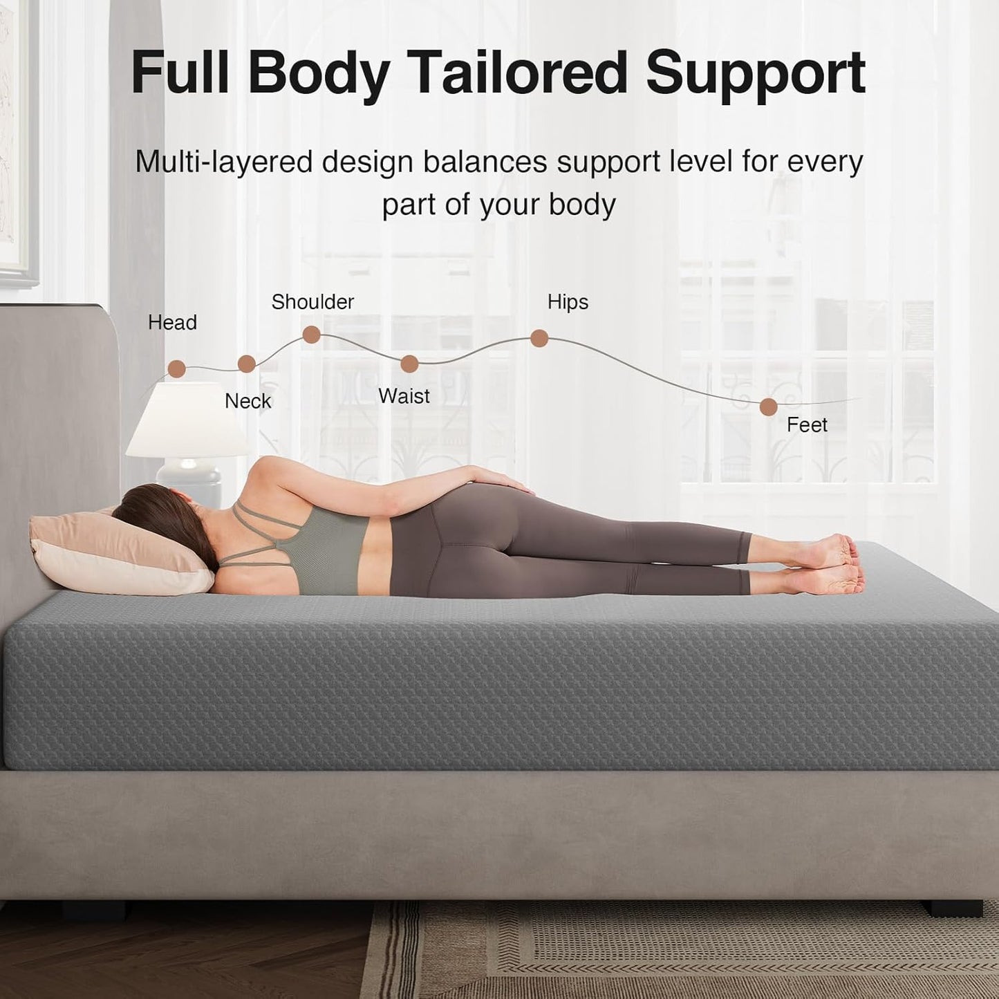 King Size Mattress, 12 Inch Memory Foam Mattress King for Cool Night Sleep & Pressure Relief, Thermally Balanced Foam Mattresses for Heat Dissipation, Certipur-Us Certified Mattresses in a Box