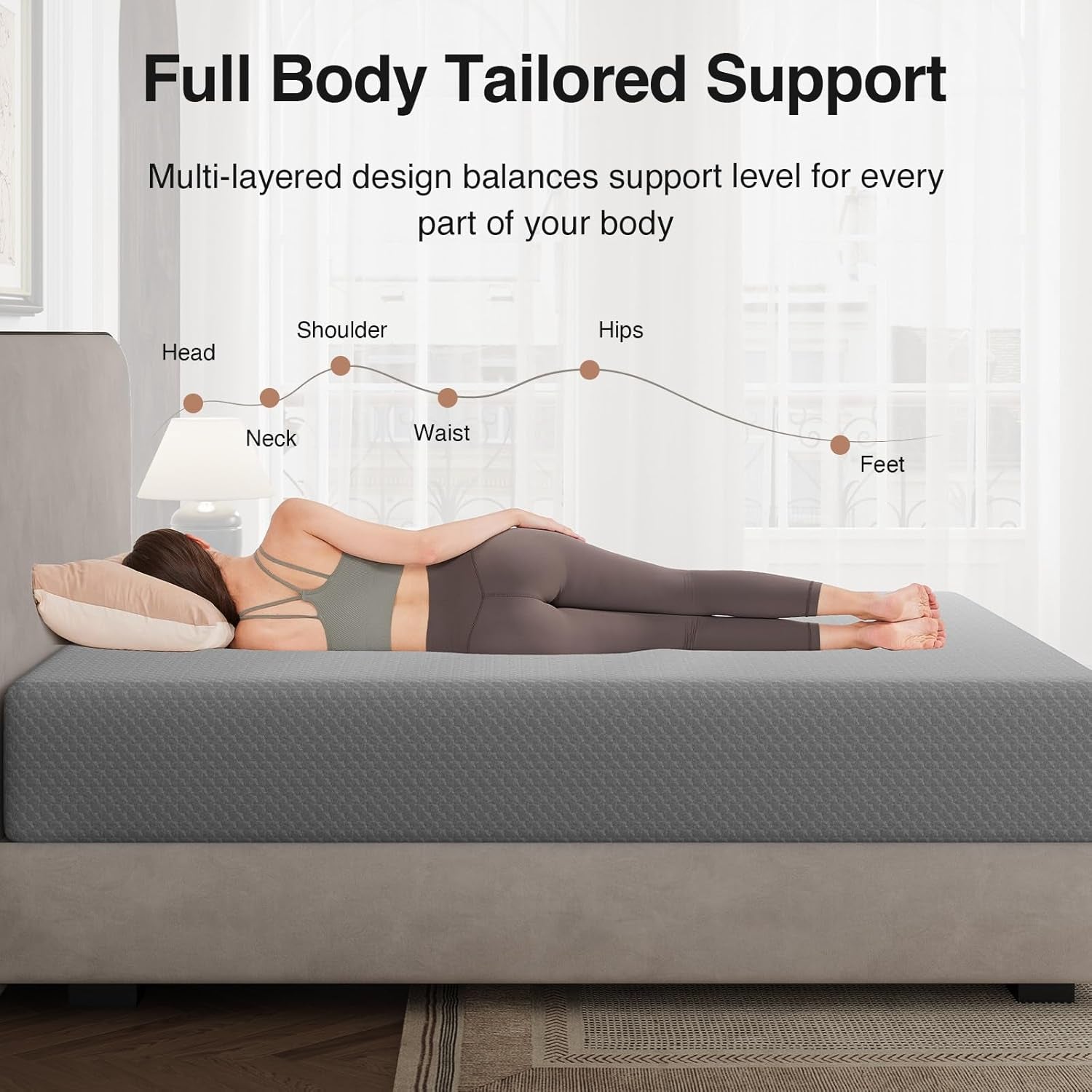 King Size Mattress, 12 Inch Memory Foam Mattress King for Cool Night Sleep & Pressure Relief, Thermally Balanced Foam Mattresses for Heat Dissipation, Certipur-Us Certified Mattresses in a Box