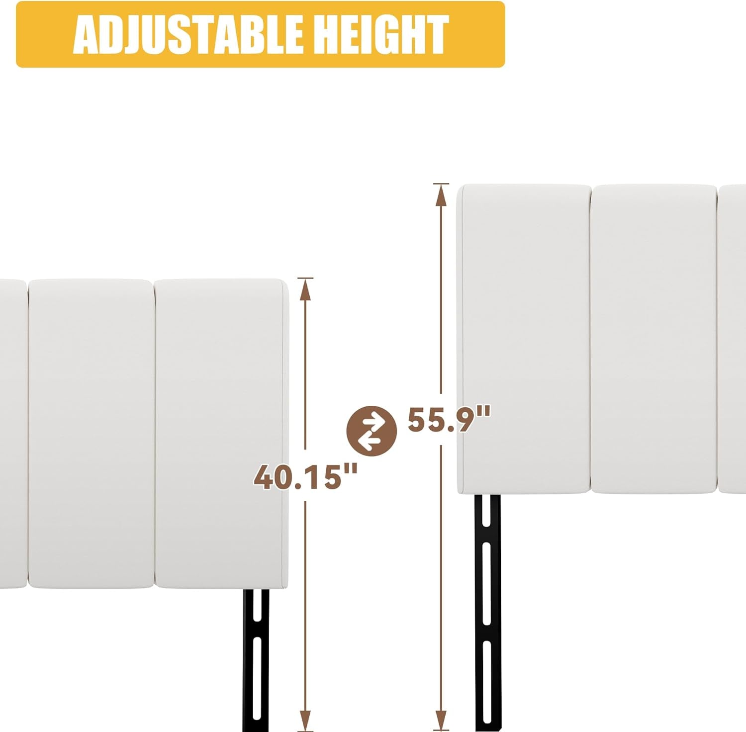 White Headboard King Size Upholstered Faux Leather Headboards King Bed Headboard Adjustable Height Head Board Panels