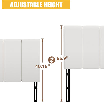 White Headboard King Size Upholstered Faux Leather Headboards King Bed Headboard Adjustable Height Head Board Panels