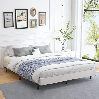 5 Inch Heavy Duty Metal Box Spring Mattress Foundation 3000Lbs Max Weight Capacity/Non-Slip/No Noise/Easy Assembly/Easy Clean Cover,King