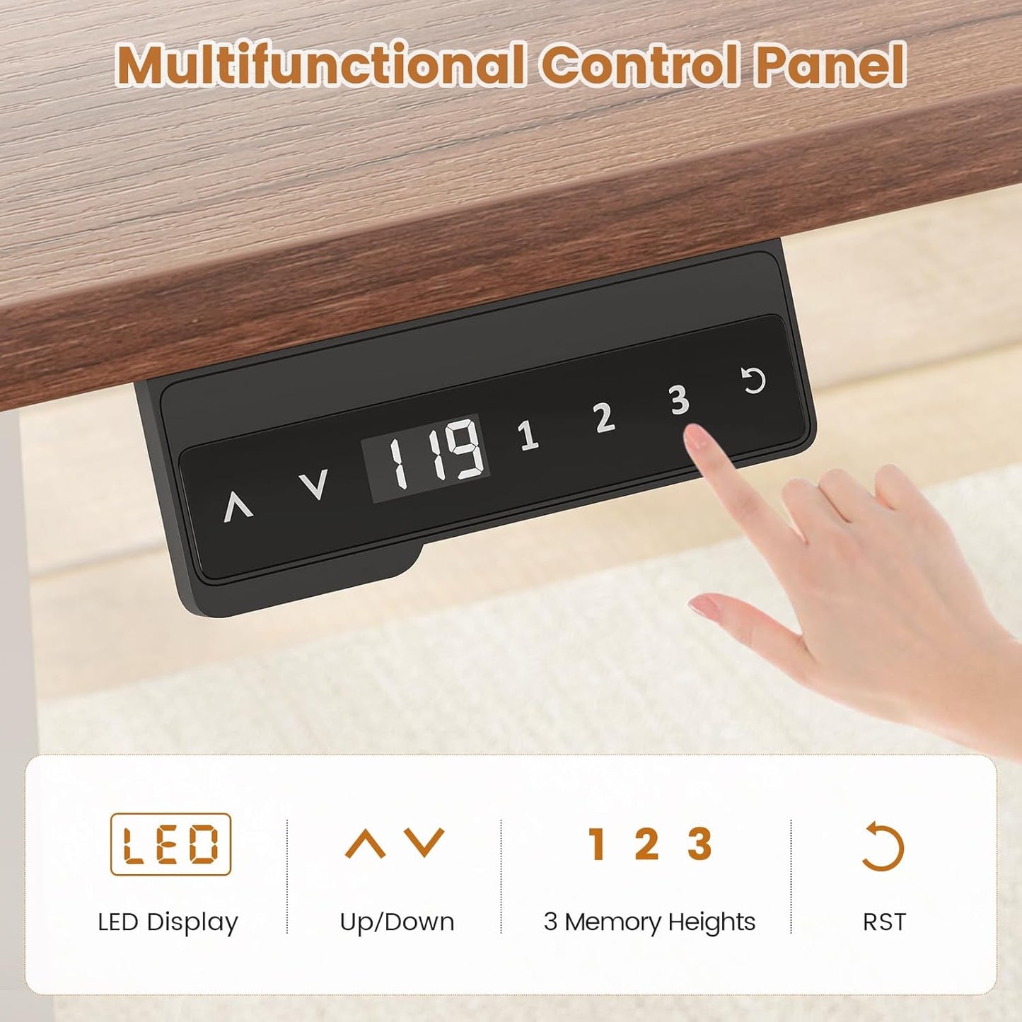 Farmhouse L Shaped Standing Desk, 55 Inch Height Adjustable Corner Desk with Storage Drawers, Standing Computer Desks with Power Outlets for Home Office, White