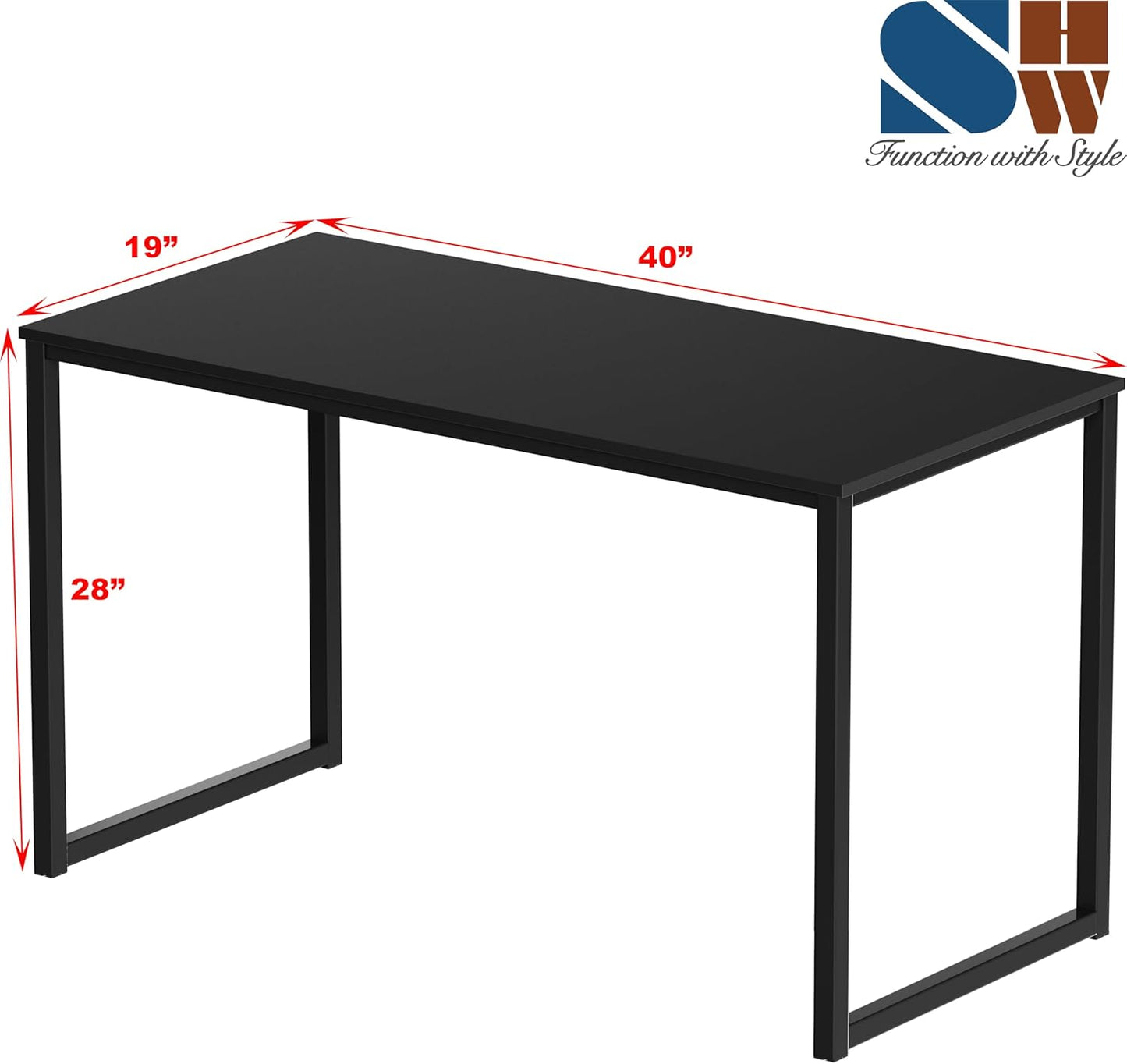 Mission 40-Inch Home Office Computer Desk, Black