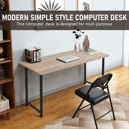 47 Inch Computer Desk Home Office Desk Writing Study Table Modern Simple Style PC Desk with Metal Frame Gaming Desk Workstation for Small Space，Nature