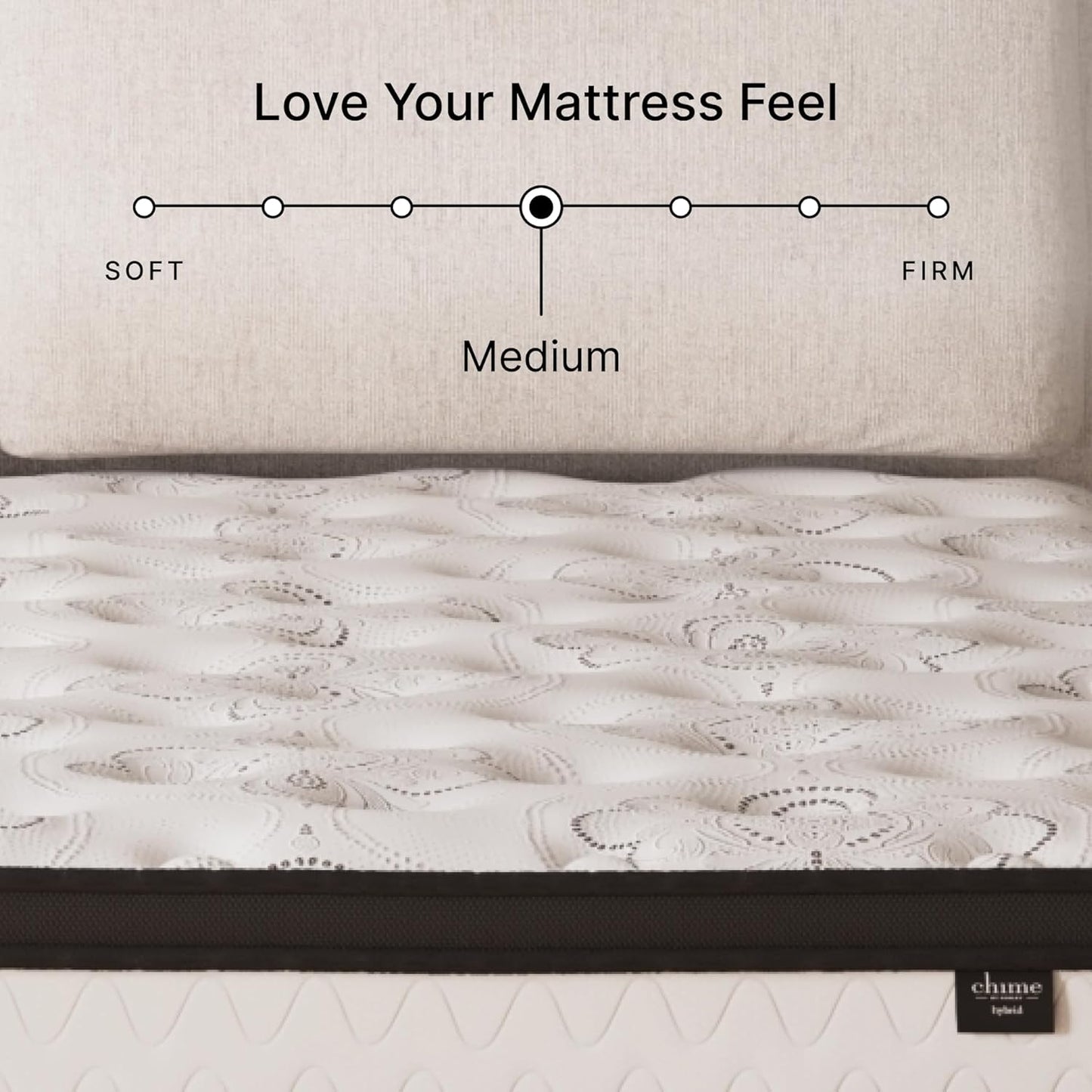 Queen Size Chime 12 Inch Medium Firm Hybrid Mattress with Cooling Gel Memory Foam for Pressure Relief, Fiberglass Free, Mattress in a Box