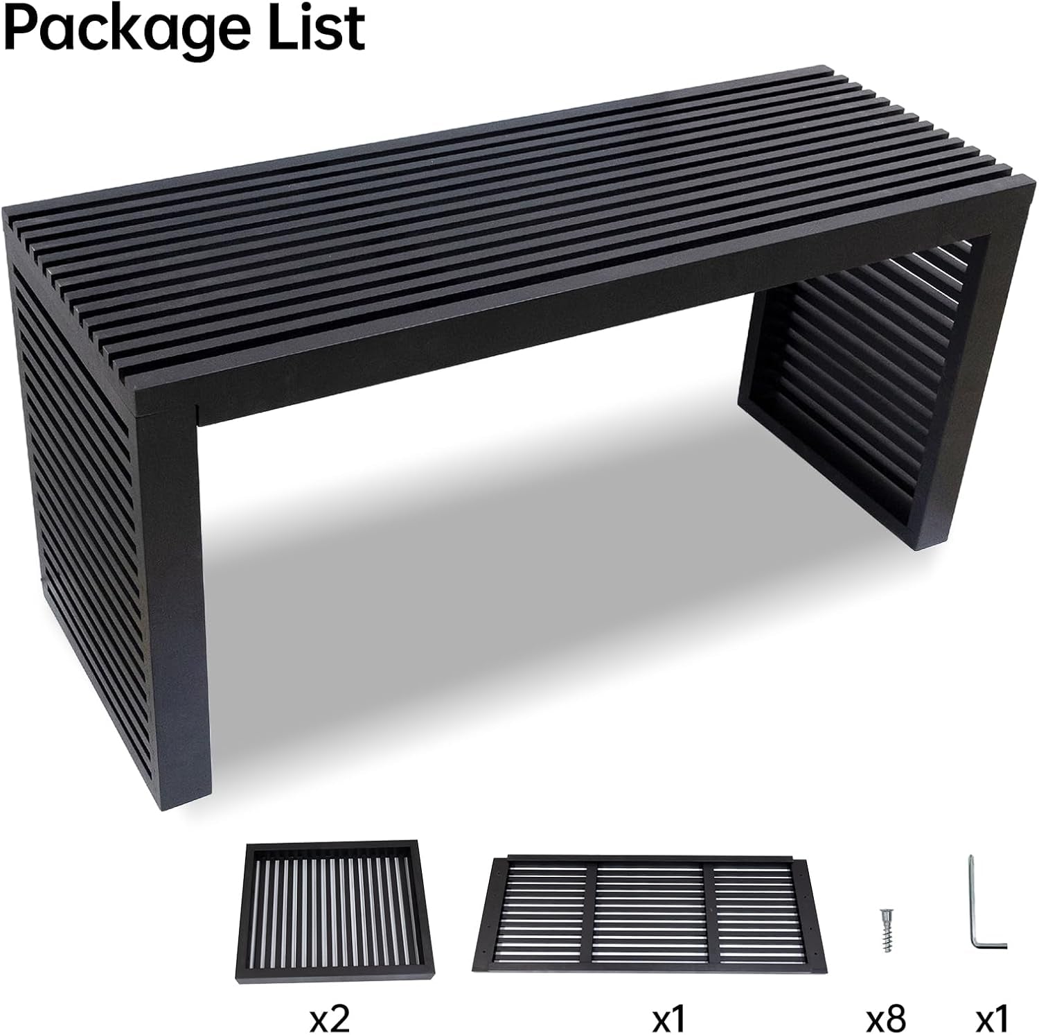 Bamboo Dining Bench, 35 Inch Entryway Bench, Indoor Kitchen Table Bench for Entryway Dining Room Living Room Bedroom End of Bed-Black