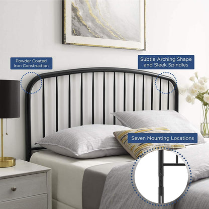 MOD-6151-BLK Nova King Metal Headboard, Black