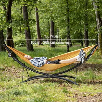 Set up in 3 Seconds Adjustable Portable Aluminum Alloy Hammock Stand for outside with Chair Mode & Lounge Mode up to 105''