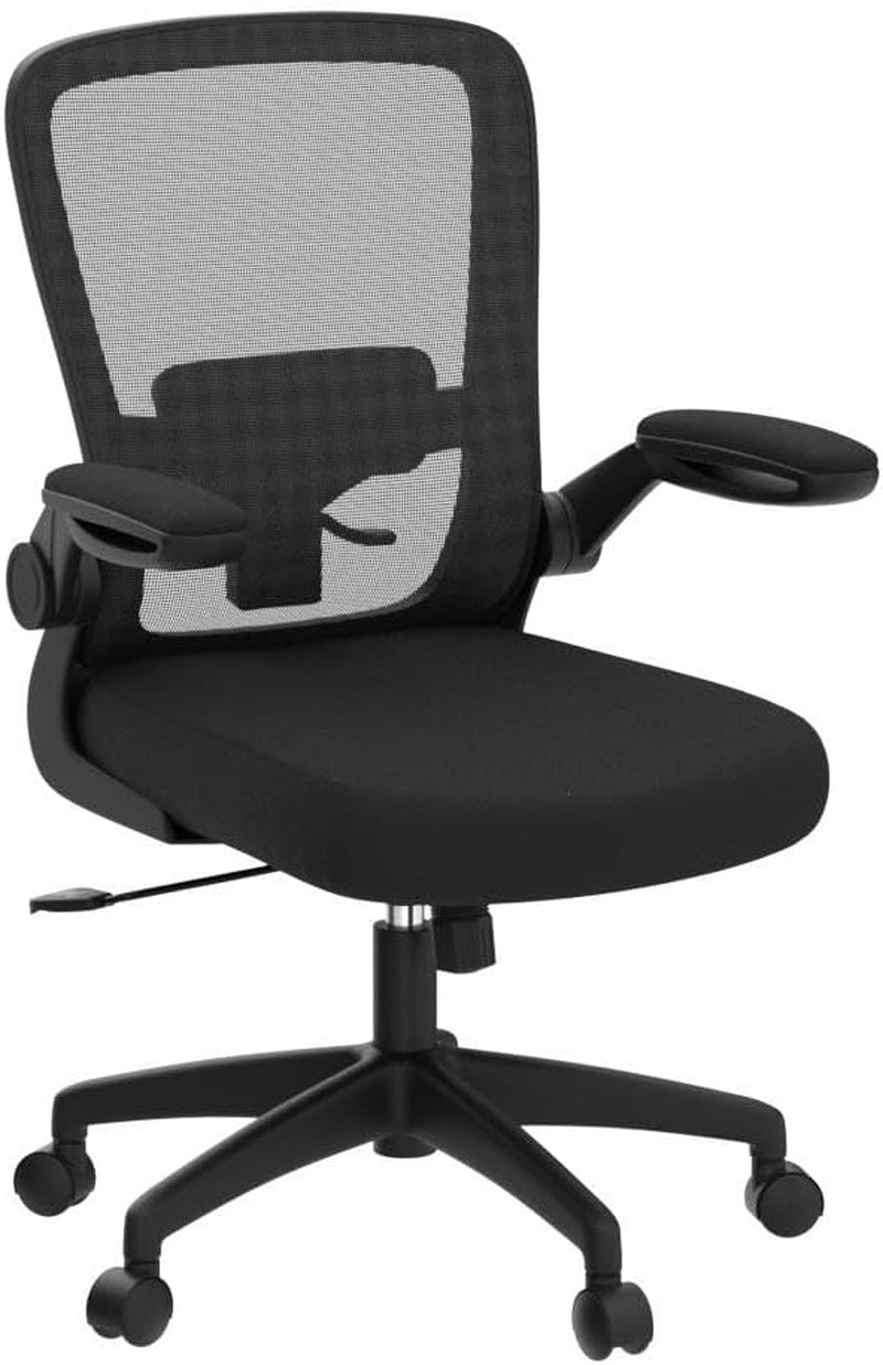 Office Chair, Ergonomic Desk Chair Breathable Mesh Chairs Adjustable High Back Lumbar Support Flip-Up Armrests, Executive Rolling Swivel Comfy Computer Chairs Home Office Black