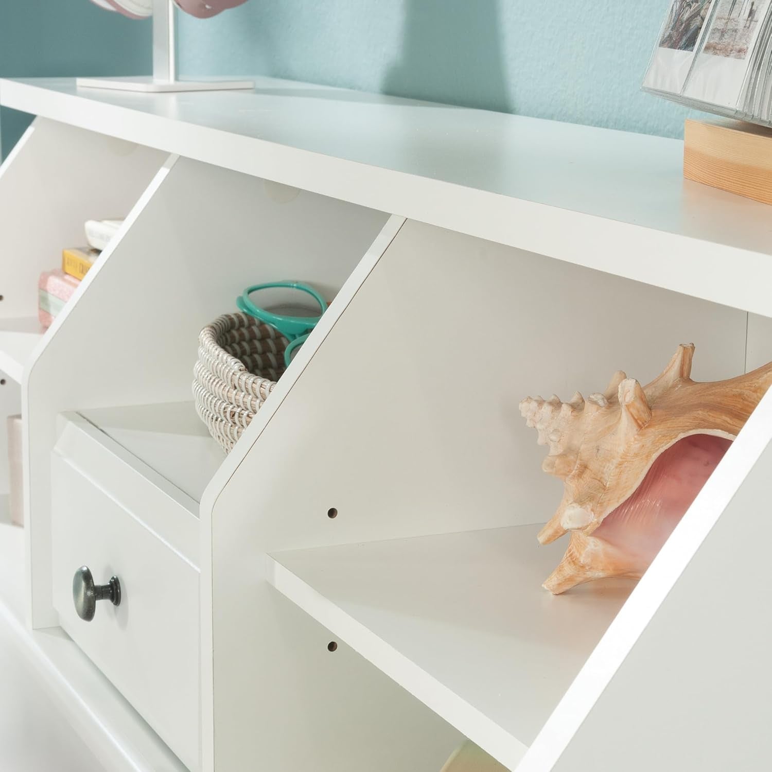 Shoal Creek Bookcase Headboard, Twin, Soft White Finish