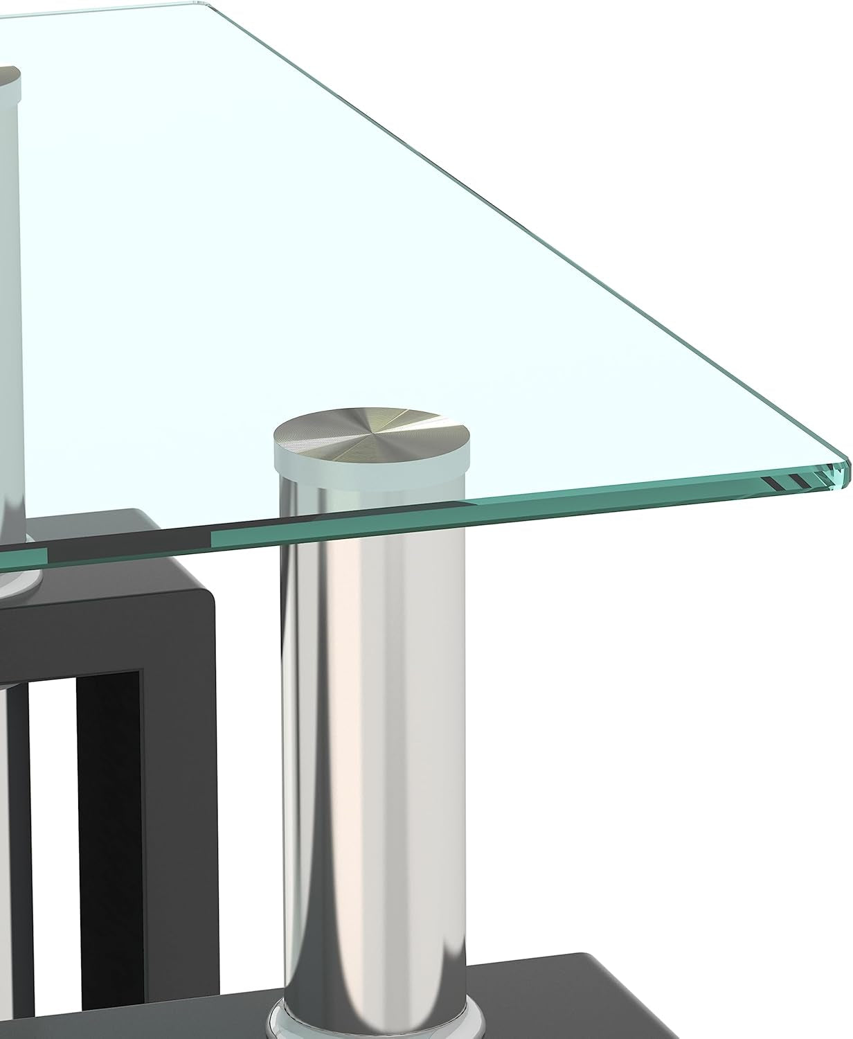 Living Room Tables Set,3 Piece Glass Coffee Table and End Tables Set for Living Room, Coffee Table Set with Tempered Glass Tabletop and Metal Frame for Apartment, Small Space, Black