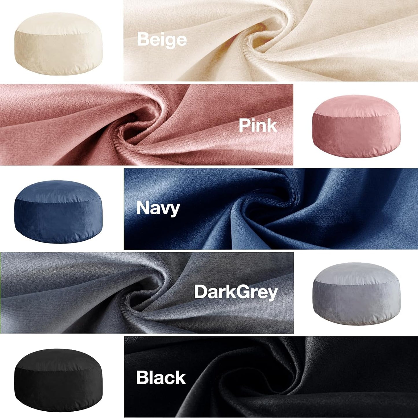 3 Ft Large Bean Bag Chairs for Adults/Teens with Memory Foam Filling, Comfy Bean Bag Sofa with Filler Included, Soft Dutch Velvet Fabric Beanbags,3 Foot, Grey