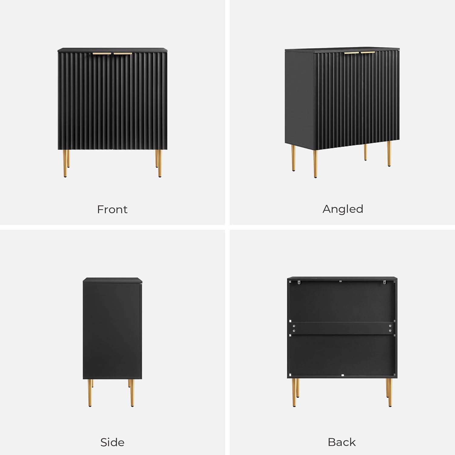 Modern Entryway Sideboard - Credenza Buffet Cabinet Storage with 2 Doors & Adjustable Shelves, Accent Console Coffee Bar Table for Kitchen Living Room Hallway, Black