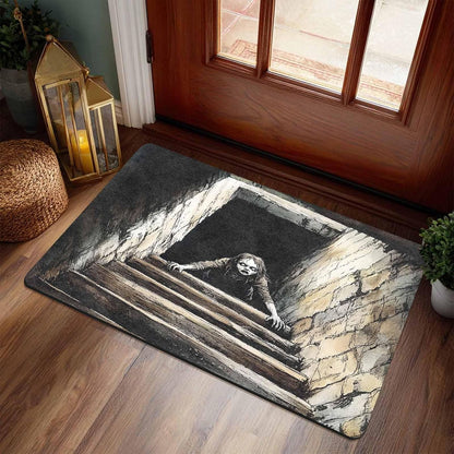 Halloween Door Mat Entryway Rug Black Crow Sitting at Night Welcome Matt Front Porch Rugs Doormat Outdoor Entrance Outdoor Rug Welcome Floor Mats, 18" X 30"Inch