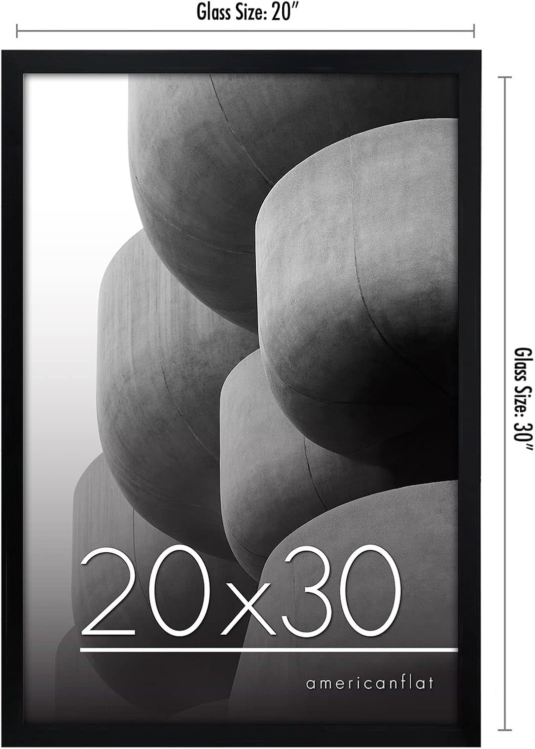 20X30 Poster Frame with Polished Plexiglass - Streamline Collection - Thin Border Picture Frame for Wall Display - Hanging Hardware Included - Black