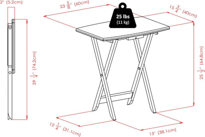 Dorian Oversized Snack Table Set, Oyster Gray (Brown Base) (Replace Color May Vary)., 23.62 X 15.75 X 25.51, 5Pc