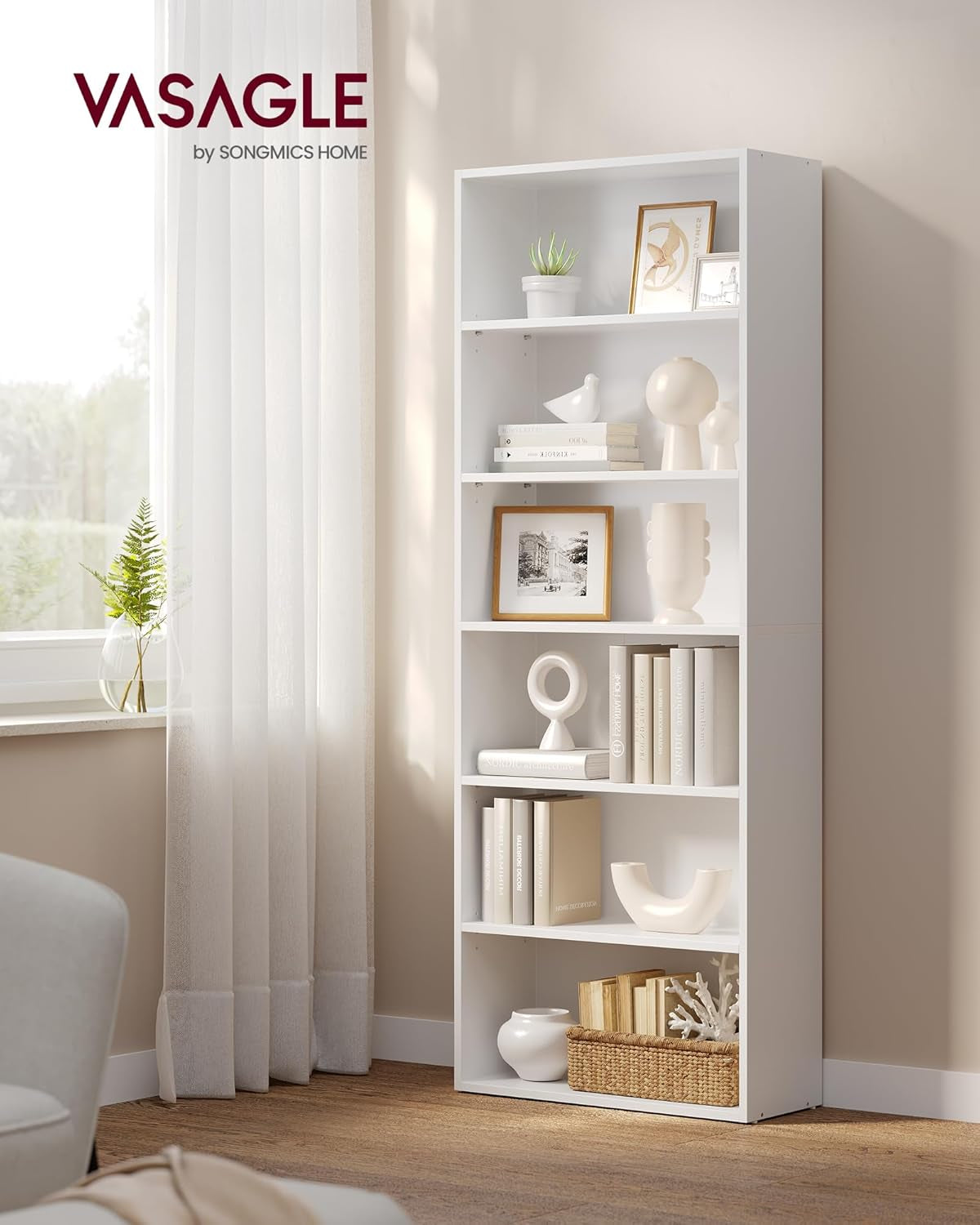 Set of 2 Bookshelves, 30 Inches Wide, 5-Tier Open Bookcases with Adjustable Storage Shelves, Floor Standing Units, Ebony Black ULBC175T56-2