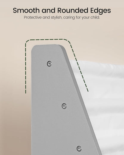 6-Tier Kids Bookshelf, Book Shelf for Kids Room, Sling Bookcase, Magazine and Book Storage Rack, Large Capacity Book Organizer for Nursery, Bedroom, Playroom, White and Gray MCW07WG