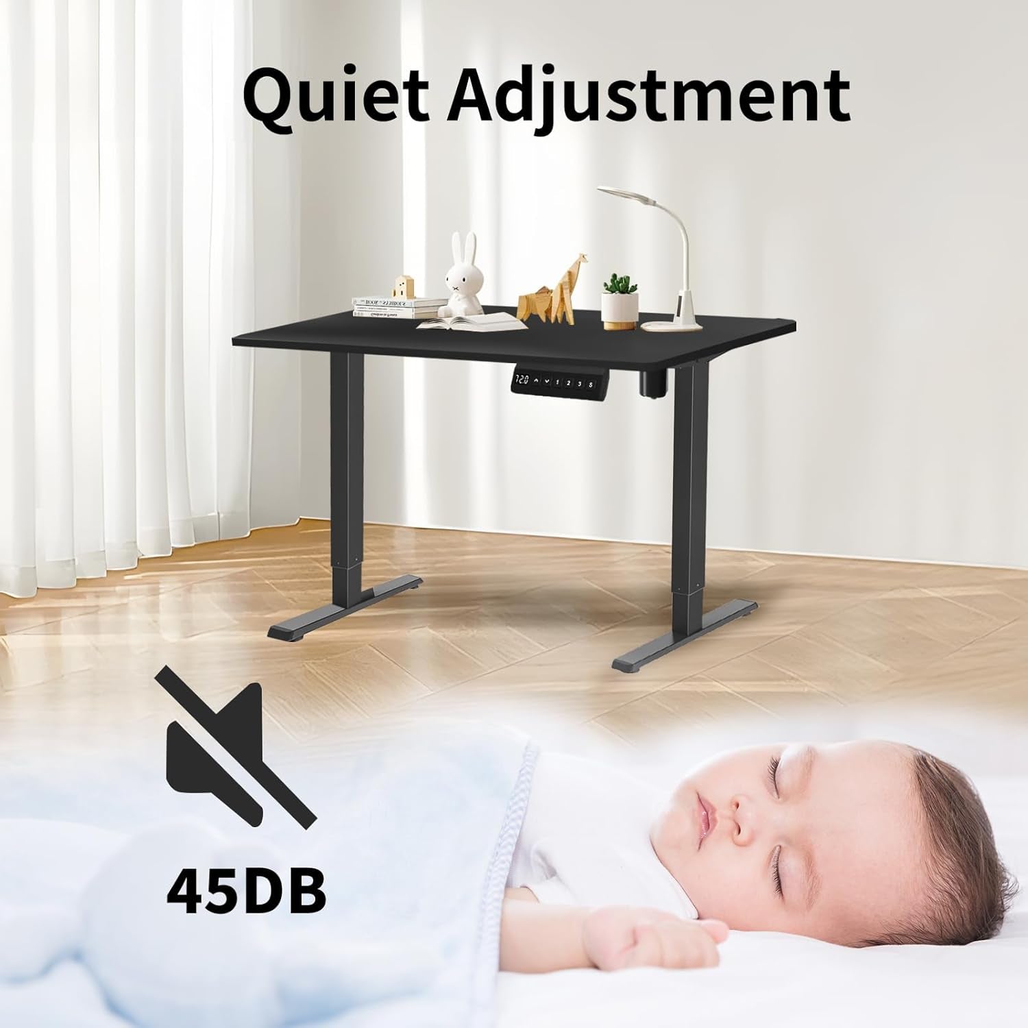 Dual Motor Electric Standing Desk Frame, Height Adjustable Table Legs for Max 90″ X 44″ Desktop with 330Lbs Capacity, Ergonomic Sit Stand up Desk Base for Home Office, Black Frame Only