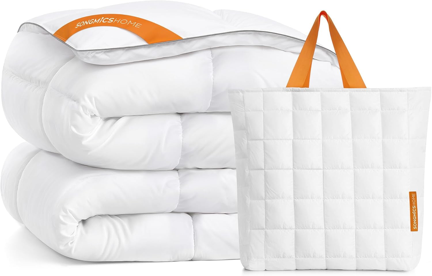 HOME down Comforter, Soft down Duvet, King Size Duvet Insert, Feather Comforter with Corner Loops, 65 Oz Filling, for All Seasons, Winter, Hotel, 106 X 90 Inches, Cloud White UTDC042W01