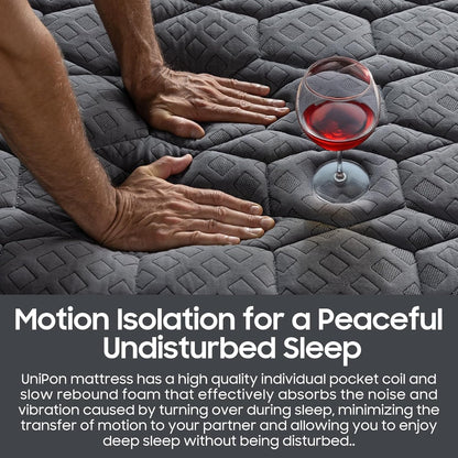 14 Inch Extra Firm Mattress Queen, Hybrid Mattress with Back and Lumbar Hip Support, Fiberglass Free, 365 Nights Trial, 10 Years Warranty