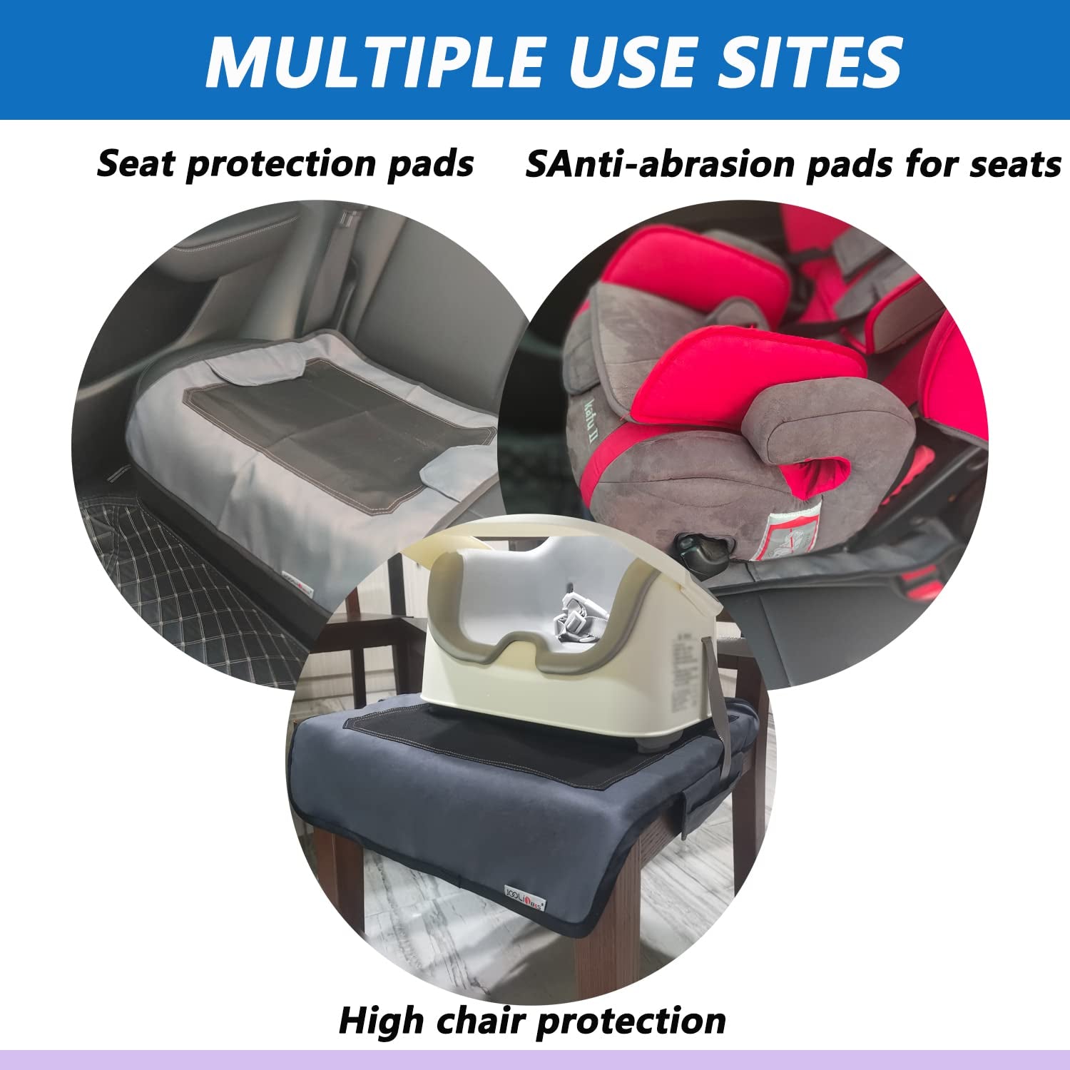 Extra Large Booster Chair Protector Cover,Dining High Chair Seat Cover Protect Booster Chair Cover,Non-Slip Bark Grain Backing, Waterproof,Oil-Proof and Stain-Proof,Easy to Wipe Clean Gray