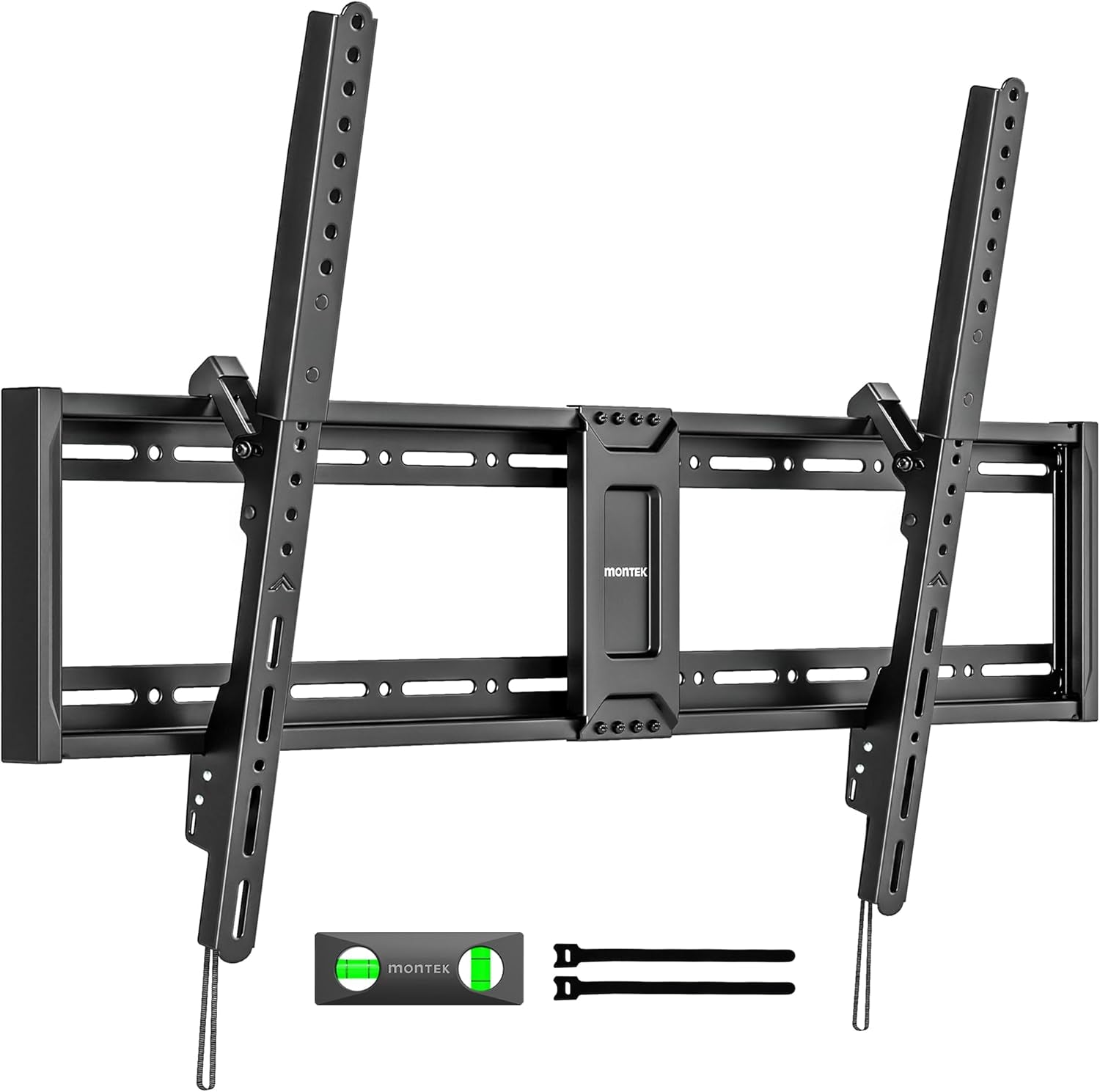 Heavy Duty Tilt TV Wall Mount for 43–100" Large Flat & Curved Tvs, Holds 200 Lbs, Ultra Slim Low Profile Bracket with 8° Tilt, Fits 16"/18"/24" Wood Studs, Max VESA 800X600, 4× Load Tested