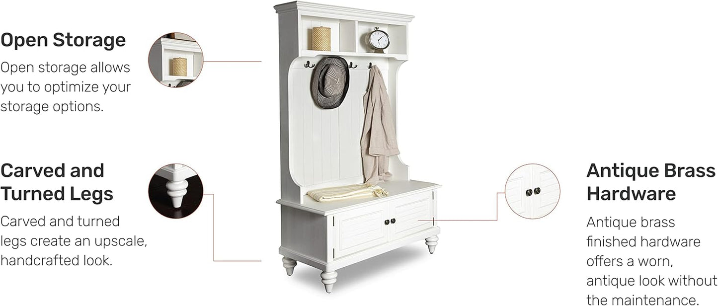 Bermuda White Hall Tree by Home Styles