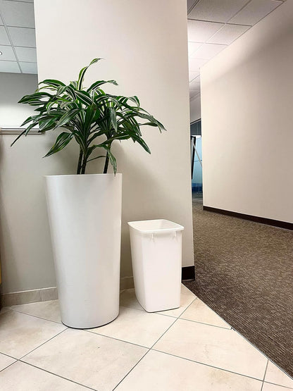 Small Kitchen Bathroom Trash Can, 9 Gallons, White, Waste Basket for under Counter/Kitchen/Office/Bedroom/Bathroom