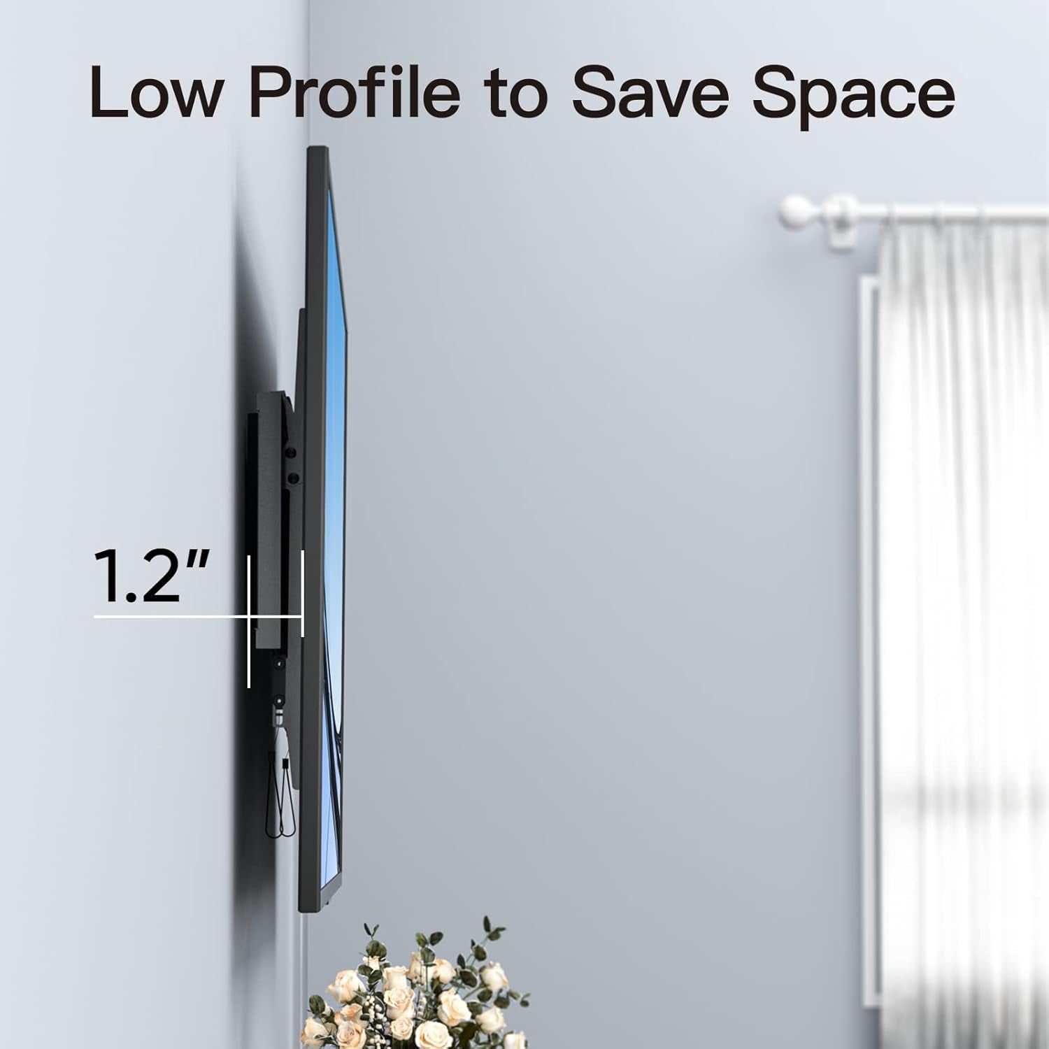 UL Listed TV Mount for Most 37-82 Inch TV, Universal Tilt TV Wall Mount Fits 16”- 24” Wood Stud with Loading 132 Lbs & Max VESA 600X400Mm, Low Profile Flat Wall Mount Bracket PSLTK1