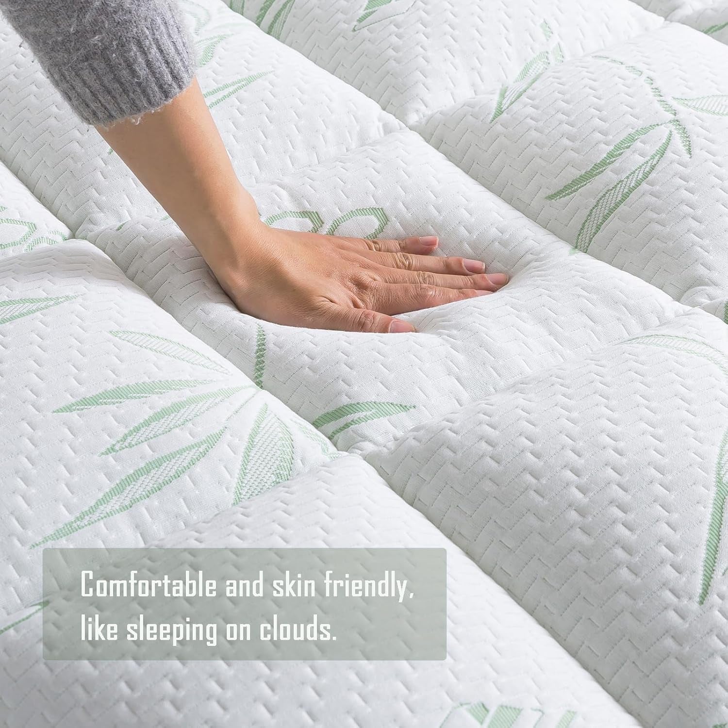 Queen Mattress Topper, Soft Pillow Top Mattress Topper with Deep Pocket Fits 8–21 Inch,7D Spiral Fiber Filling, Bamboo Viscose Air Layer Mattress Topper Queen.