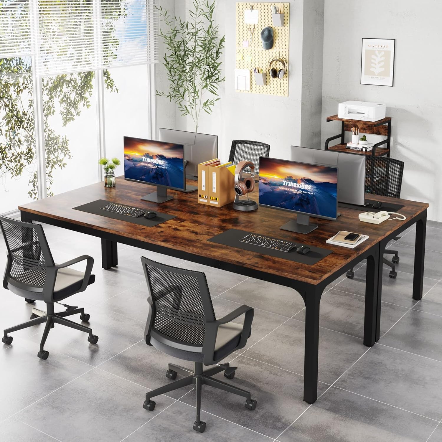78.7 Inches Extra Long Computer Desk 2 Person Desk, Double Long Desk, Workstaion for Home Office