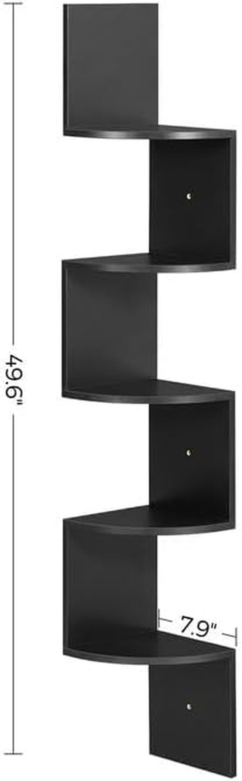 Corner Shelf Wall Mount, 5-Tier Floating Corner Bookshelf, Plant Shelf for Bedroom, Living Room, Bathroom, Home Office, Cloud White