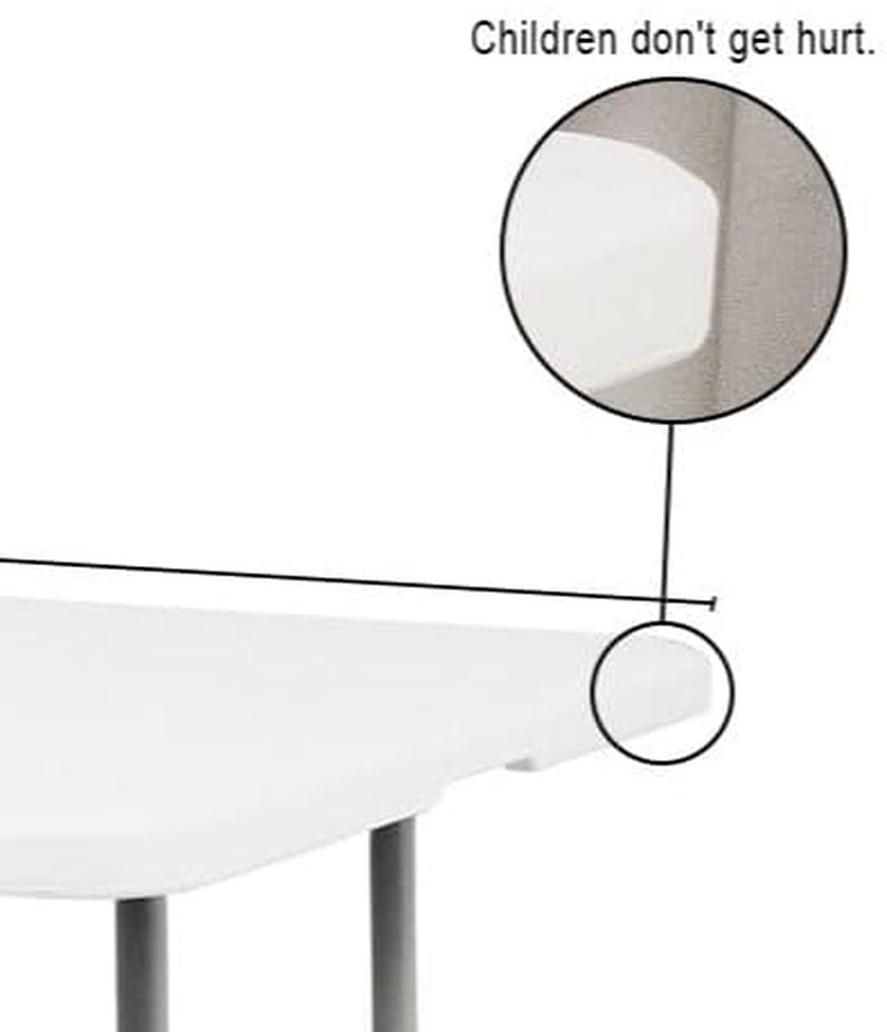 6Ft Folding Table, Foldable HDPE Dining Table for Picnic, Camping, Party, Display with Carrying Handle - White