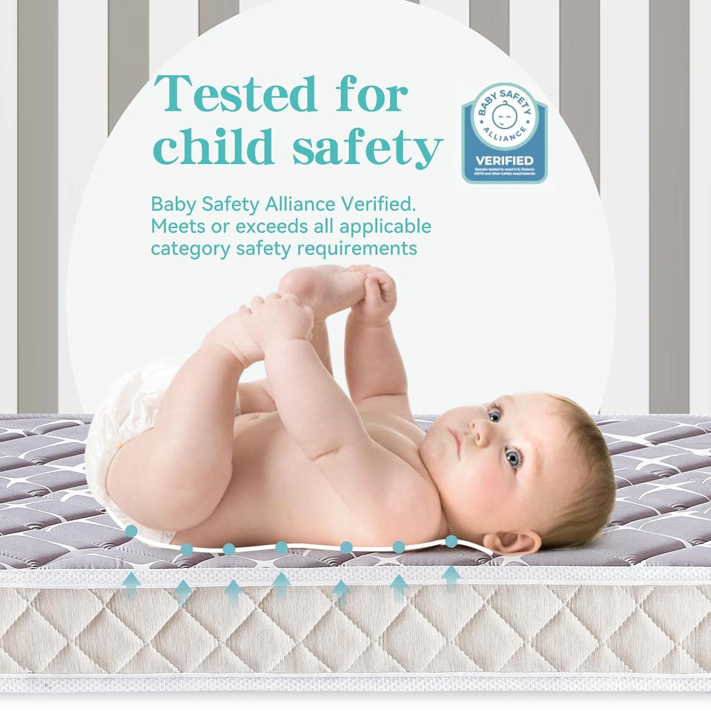 Premium Dual-Sided Baby Crib Mattress and Toddler Mattress - 52" X 27.6" X 5" - Breathable - Firm Soft - Fits Standard Cribs and Toddler Beds