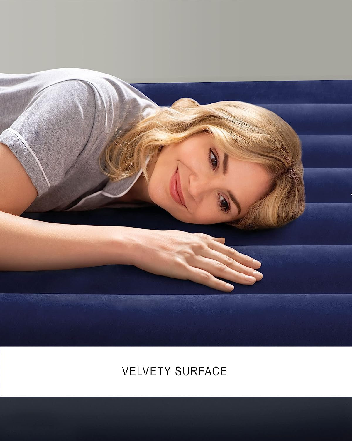 64757E Dura-Beam Standard Downy Air Mattress: Fiber-Tech - Twin Size - 10In Bed Height - 300Lb Weight Capacity - Pump Sold Separately