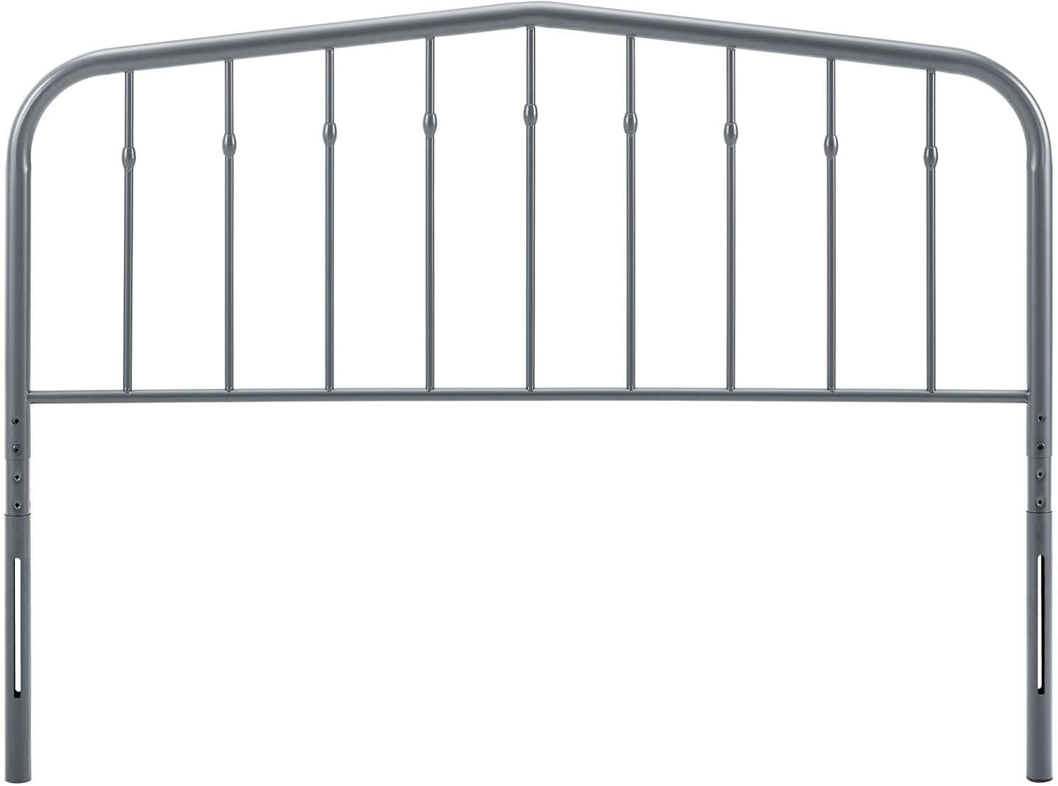 Lennon Modern Farmhouse Metal Twin Headboard in Gray